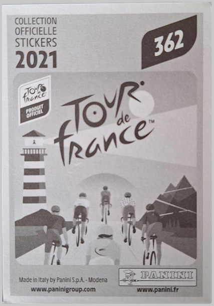 Tour de France 2021 sticker no. 362 — card back