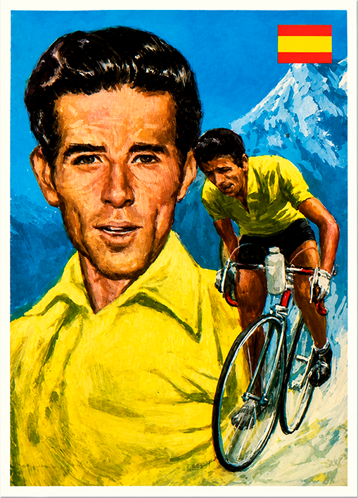 Asés Mundiales del Deporte 1979 representative card — Federico Bahamontes