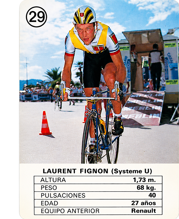 Ases del Ciclismo 1988 representative card — Laurent Fignon