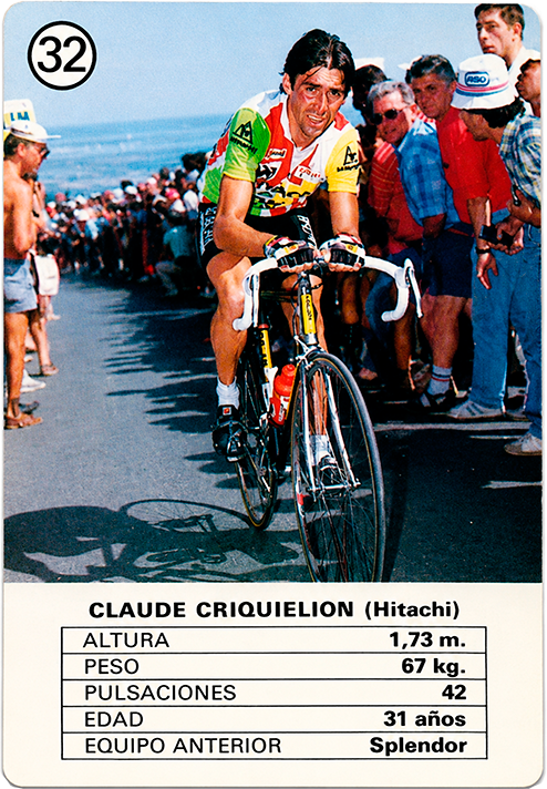 Ciclismo 92 representative card — Claude Criquielion
